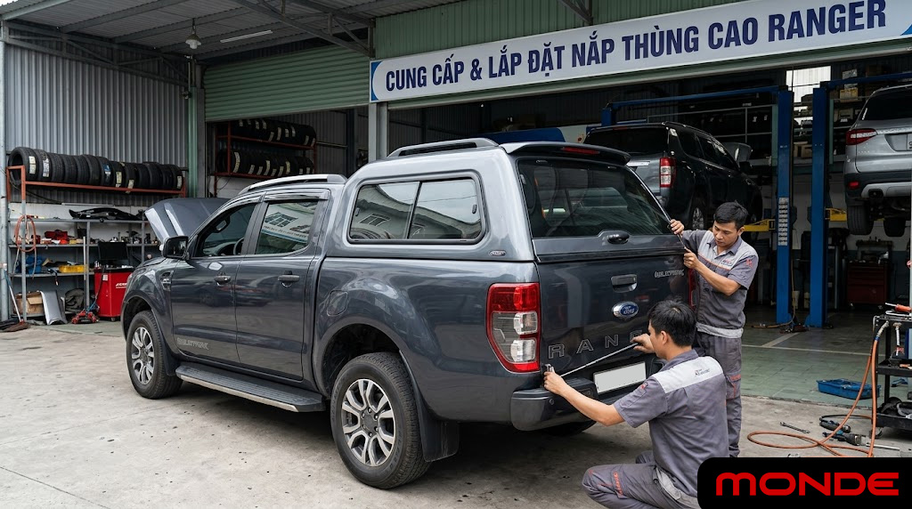 Địa chỉ cung cấp v&agrave; lắp đặt nắp th&ugrave;ng cao Ranger