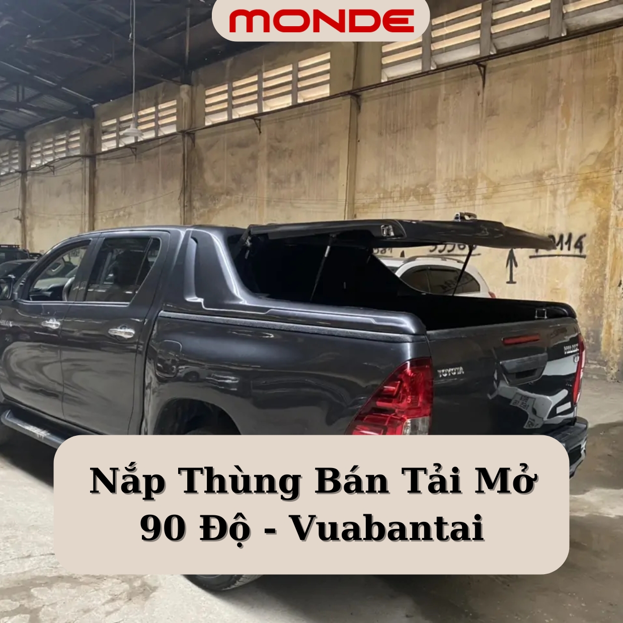 Nắp thùng Ford Ranger mở 90 độ chất lượng